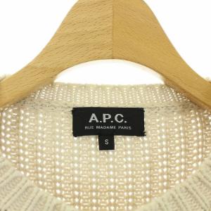 A.P.C.  ニット セーター コットン フェイクスエード 切替 長袖 S ベージュ