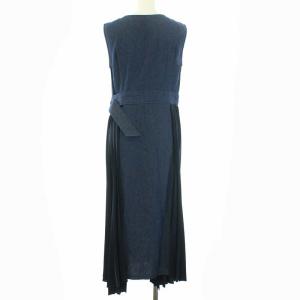 Diagram GRACE CONTINENTAL 19SS ラップワンピース ロング ノースリーブ デニム プリーツ 切替 38 ネイビー