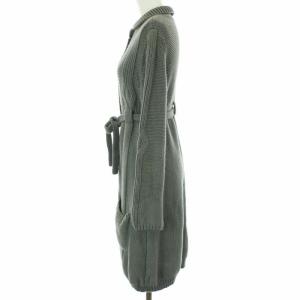 Chloe カーディガン ニット ロング 長袖 リボンベルト アンゴラ混 14 グレー