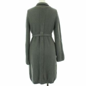 Chloe カーディガン ニット ロング 長袖 リボンベルト アンゴラ混 14 グレー