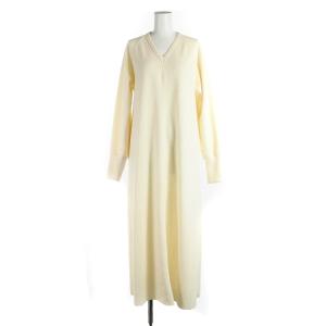 21AW ブークレジャージー Aラインワンピース ロング マキシ ホワイト