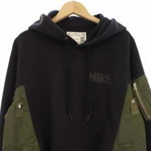 sacai NIKE Hoodie Pitch Blue パーカー プルオーバー ブルゾン 切替 紺