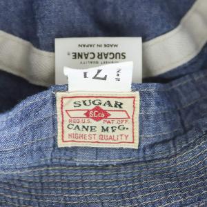 SUGAR CANE ブルーシャンブレーポークパイハット 7.5 ブルー