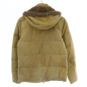 glamb ダウンジャケット ミドル丈 フード ボア ラムレザー 2 M ベージュ