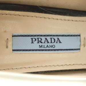 PRADA パンプス ハイヒール ピンヒール ポインテッドトゥ バイカラー レザー 35.5 ブラック ホワイト