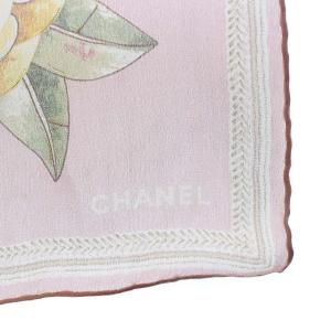 CHANEL スカーフ 花柄 シルク ピンク