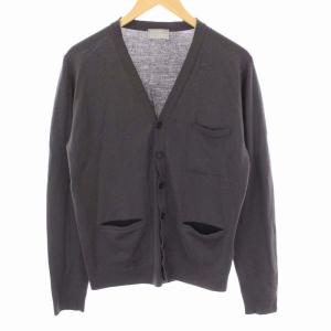 JOHN SMEDLEY カーディガン ニット ウール Vネック 長袖 M グレー