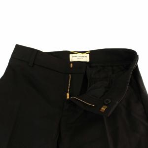 SAINT LAURENT PARIS ウールスラックスパンツ XS ブラック