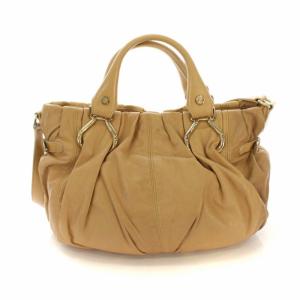 CELINE ピロー ハンドバッグ ショルダー 2way レザー 鞄 ベージュ