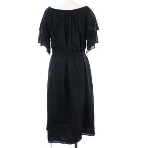 Merlette ドレステリア MIMOSA DRESS ワンピース ドレス 半袖 刺繍 XS ブラック