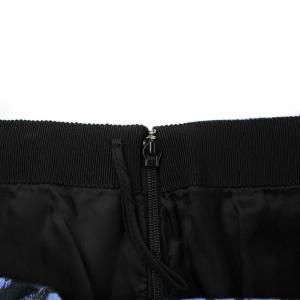 PRADA 2011年製 スカート ひざ丈 フレア 総柄 絹混 シルク混 44 ピンク ブルー ブラック