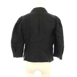 PRADA テーラードジャケット パフスリーブ 七分袖 シルク混 42 ブラック