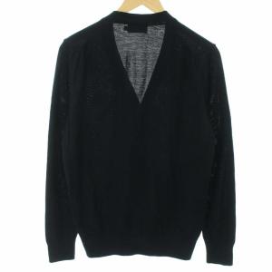 Maison Kitsuné カーディガン Vネック ロゴ ブラック