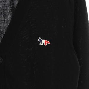 Maison Kitsuné カーディガン Vネック ロゴ ブラック