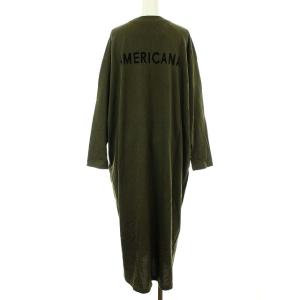 AMERICANA ロゴロングワンピース ONE カーキ