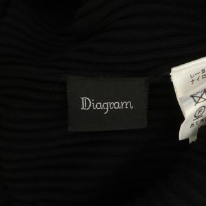 Diagram GRACE CONTINENTAL 20SS リブニットワンピース ロング丈 長袖 フェイクパール 36 ブラック