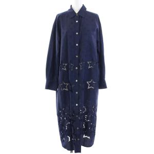 21SS シャツワンピース スター刺繍 36 ネイビー