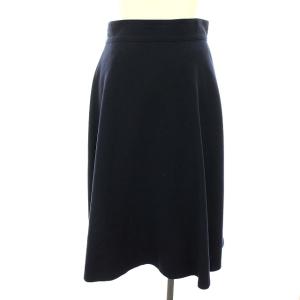 BLUE LABEL CRESTBRIDGE 19SS スカート レイヤード ラップ ひざ丈 フレア 36  紺