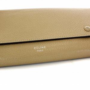 CELINE ラージフラップ マルチファンクション 長財布 二つ折り レザー ベージュ