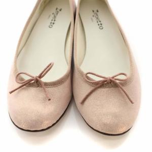 Repetto バレエシューズ フラット ラメ リボン ラウンドトゥ 靴 38 ピンク