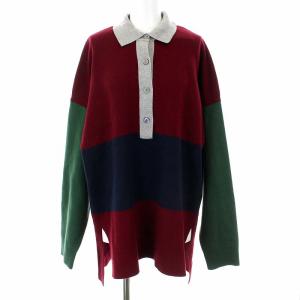 20AW Smooth Cotton ラガーシャツ ニット オーバーサイズ 長袖 38 ボルドー