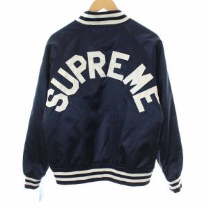 Supreme xChampion 13SS Satin Jacket スタジャン S 紺