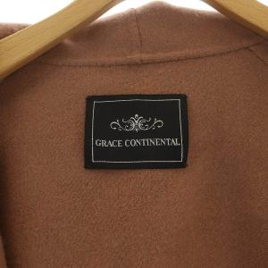 Diagram GRACE CONTINENTAL 20AW ポンチョ コート フード フェイクファー ウール F ピンクブラウン
