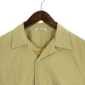 AURALEE 17SS SELVEDGE WEATHER CLOTH OPEN COLLARED H/S ベージュ