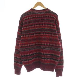 KENZO ヴィンテージ 80s 90s ニット セーター クルーネック プルオーバー 総柄 ウール 3 マルチカラー