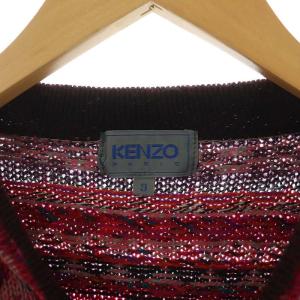 KENZO ヴィンテージ 80s 90s ニット セーター クルーネック プルオーバー 総柄 ウール 3 マルチカラー
