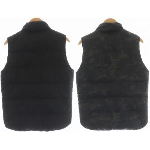 TATRAS OSERO リバーシブル ダウンベスト ハイネック 迷彩柄 ナイロン 2 M ブラック ブラウン