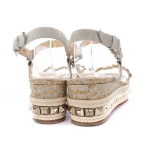 Christian Louboutin スタッズストラップサンダル 25.0cm ベージュ