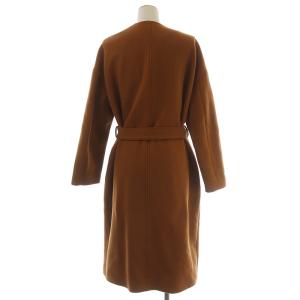 STUNNING LURE 19AW ノーカラーコート ロング丈 ベルト ウール 1 ブラウン