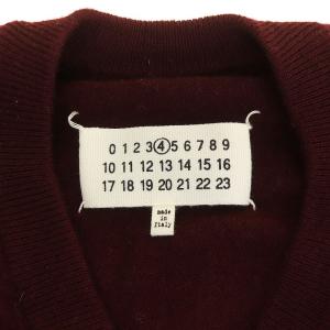 Martin Margiela 4 15AW ニット セーターVネック プルオーバー 長袖 ウール S ボルドー