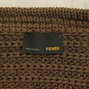 FENDI ニット カーディガン ジャケット 長袖 フリル コットン M ブラウン