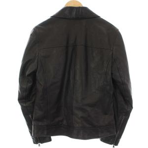 EMMETI ダブルライダースジャケット ラムレザー 中綿 46 ブラック