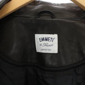 EMMETI ダブルライダースジャケット ラムレザー 中綿 46 ブラック
