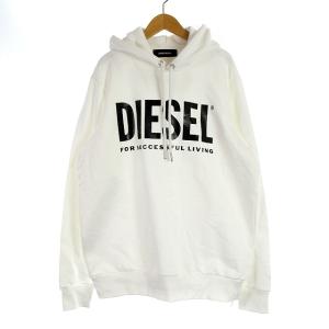 DIESEL  パーカー プルオーバー 長袖 ロゴ L ホワイト