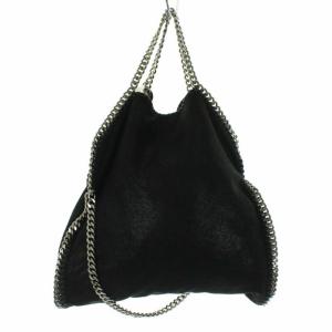 STELLA McCARTNEY ファラベラ ハンドバッグ 2way チェーン ロゴプレート フェイクレザー 黒