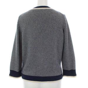 CHANEL 08C ニットカーディガン ココボタン カシミヤ 英国製 S 紺 白