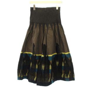 19AW ボーダーワイドパンツ F ブラウン