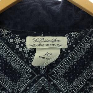 REMI RELIEF デニムダウンジャケット USED加工 裏地バンダナ柄 L インディゴ