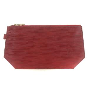 エピ サックデポール 付属品 ポーチ レザー ロゴ レッド カスティリアンレッド