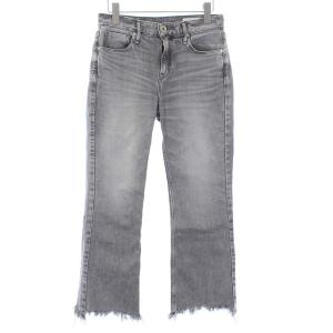 THE BIRKIN デニムパンツ ブーツカット カットオフ フリンジ W22 グレー