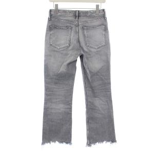 upper hights THE BIRKIN デニムパンツ ブーツカット カットオフ フリンジ W22 グレー