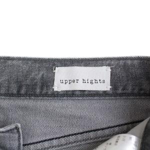 upper hights THE BIRKIN デニムパンツ ブーツカット カットオフ フリンジ W22 グレー