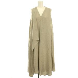 19SS ワンピース ノースリーブ リネンライク 36 グレー