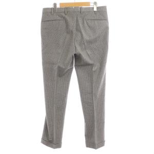 INCOTEX SUPER100'S グレンチェック パンツ センタープレス ウール 48 グレー ブラック