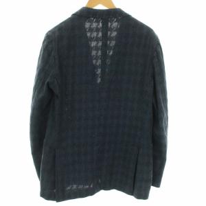 Gabriele Pasini 総柄テーラードジャケット シングル 48 ネイビー