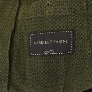Gabriele Pasini テーラードジャケット シングル 3B ロゴボタン 48 総柄 カーキ